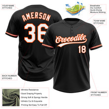 Load image into Gallery viewer, Custom Black White-Orange Two-Button Unisex Softball Jersey
