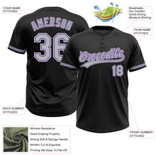 Load image into Gallery viewer, Custom Black Gray-Purple Two-Button Unisex Softball Jersey
