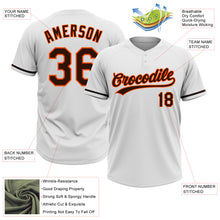 Load image into Gallery viewer, Custom White Brown-Orange Two-Button Unisex Softball Jersey
