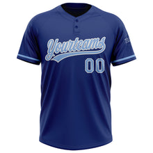 Load image into Gallery viewer, Custom Royal Light Blue-White Two-Button Unisex Softball Jersey
