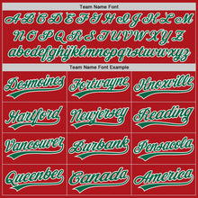 Load image into Gallery viewer, Custom Red Kelly Green-White Two-Button Unisex Softball Jersey
