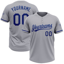 Load image into Gallery viewer, Custom Gray Royal Two-Button Unisex Softball Jersey
