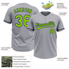 Load image into Gallery viewer, Custom Gray Neon Green-Navy Two-Button Unisex Softball Jersey
