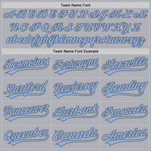 Load image into Gallery viewer, Custom Gray Light Blue-Steel Gray Two-Button Unisex Softball Jersey
