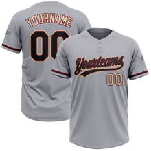 Load image into Gallery viewer, Custom Gray Black Crimson-Cream Two-Button Unisex Softball Jersey
