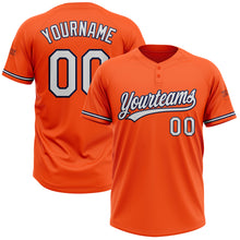 Load image into Gallery viewer, Custom Orange White-Navy Two-Button Unisex Softball Jersey
