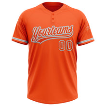 Load image into Gallery viewer, Custom Orange White-Gray Two-Button Unisex Softball Jersey
