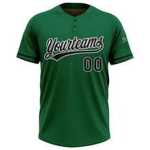 Load image into Gallery viewer, Custom Kelly Green Black-White Two-Button Unisex Softball Jersey
