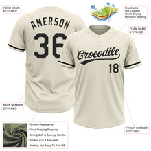 Load image into Gallery viewer, Custom Cream Black Two-Button Unisex Softball Jersey
