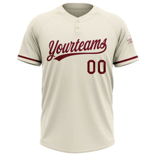 Load image into Gallery viewer, Custom Cream Crimson Two-Button Unisex Softball Jersey
