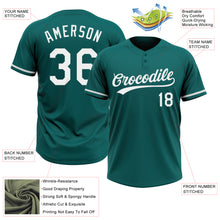 Load image into Gallery viewer, Custom Teal White Two-Button Unisex Softball Jersey
