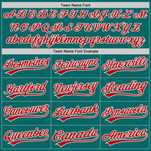 Load image into Gallery viewer, Custom Teal Red-White Two-Button Unisex Softball Jersey
