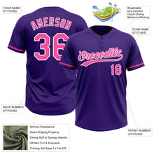 Load image into Gallery viewer, Custom Purple Pink-White Two-Button Unisex Softball Jersey
