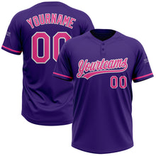 Load image into Gallery viewer, Custom Purple Pink-White Two-Button Unisex Softball Jersey
