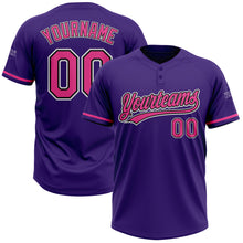 Load image into Gallery viewer, Custom Purple Pink-Black Two-Button Unisex Softball Jersey
