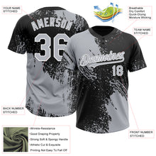 Load image into Gallery viewer, Custom Gray Black-White 3D Pattern Abstract Brush Stroke Two-Button Unisex Softball Jersey
