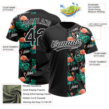 Load image into Gallery viewer, Custom Black White 3D Pattern Hawaii Flamingos And Leaves Two-Button Unisex Softball Jersey
