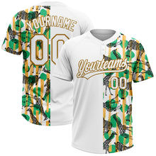 Load image into Gallery viewer, Custom White Old Gold 3D Pattern Zebras And Giraffes Two-Button Unisex Softball Jersey
