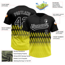 Load image into Gallery viewer, Custom Black Light Yellow-White 3D Pattern Lines Two-Button Unisex Softball Jersey
