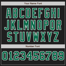 Load image into Gallery viewer, Custom Black White-Kelly Green Pinstripe Authentic Split Fashion Baseball Jersey
