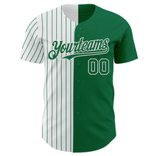 Load image into Gallery viewer, Custom Kelly Green White-Kelly Green Pinstripe Authentic Split Fashion Baseball Jersey
