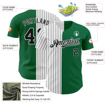 Load image into Gallery viewer, Custom Kelly Green White-Black Pinstripe Authentic Split Fashion Baseball Jersey
