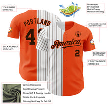 Load image into Gallery viewer, Custom Orange White-Brown Pinstripe Authentic Split Fashion Baseball Jersey
