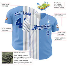 Load image into Gallery viewer, Custom Light Blue White-Royal Pinstripe Authentic Split Fashion Baseball Jersey
