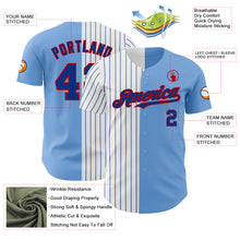 Load image into Gallery viewer, Custom Light Blue Red-Royal Pinstripe Authentic Split Fashion Baseball Jersey
