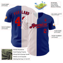 Load image into Gallery viewer, Custom Royal White-Red Pinstripe Authentic Split Fashion Baseball Jersey
