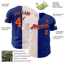 Load image into Gallery viewer, Custom Royal White-Orange Pinstripe Authentic Split Fashion Baseball Jersey
