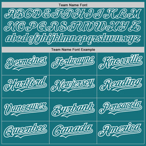 Custom Teal White-Teal Pinstripe Authentic Split Fashion Baseball Jersey