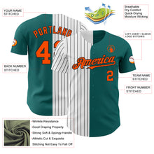 Load image into Gallery viewer, Custom Teal Orange-Black Pinstripe Authentic Split Fashion Baseball Jersey
