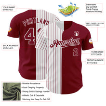 Load image into Gallery viewer, Custom Crimson White-Crimson Pinstripe Authentic Split Fashion Baseball Jersey
