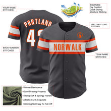 Load image into Gallery viewer, Custom Steel Gray White-Orange Authentic Baseball Jersey
