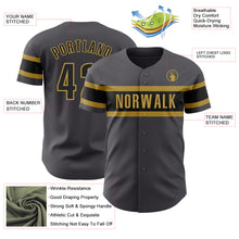 Load image into Gallery viewer, Custom Steel Gray Black-Old Gold Authentic Baseball Jersey
