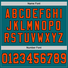 Load image into Gallery viewer, Custom Teal Orange-Black Mesh Authentic Throwback Football Jersey
