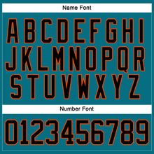 Load image into Gallery viewer, Custom Teal Black-Orange Hockey Lace Neck Jersey
