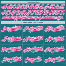 Load image into Gallery viewer, Custom Teal Pink-White Authentic Baseball Jersey
