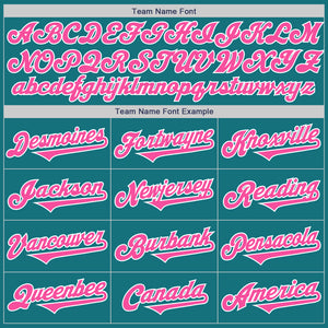 Custom Teal Pink-White Authentic Baseball Jersey