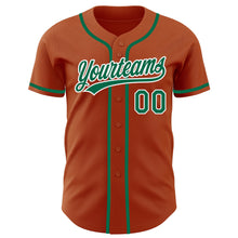 Load image into Gallery viewer, Custom Texas Orange Kelly Green-White Authentic Baseball Jersey
