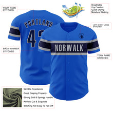 Load image into Gallery viewer, Custom Thunder Blue Navy-Gray Authentic Baseball Jersey
