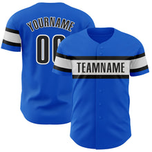 Load image into Gallery viewer, Custom Thunder Blue Black-White Authentic Baseball Jersey
