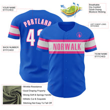 Load image into Gallery viewer, Custom Thunder Blue White-Pink Authentic Baseball Jersey
