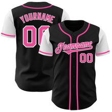 Load image into Gallery viewer, Custom Black Pink-White Authentic Two Tone Baseball Jersey
