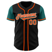 Load image into Gallery viewer, Custom Black Orange-Teal Authentic Two Tone Baseball Jersey
