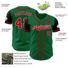 Load image into Gallery viewer, Custom Kelly Green Red-Black Authentic Two Tone Baseball Jersey
