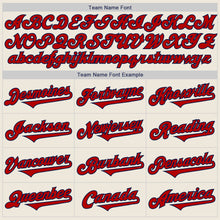 Load image into Gallery viewer, Custom Cream Red-Navy Authentic Two Tone Baseball Jersey
