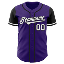 Load image into Gallery viewer, Custom Purple White-Black Authentic Two Tone Baseball Jersey
