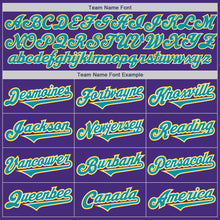 Load image into Gallery viewer, Custom Purple Teal-Gold Authentic Two Tone Baseball Jersey
